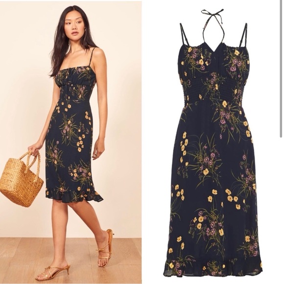 Reformation Genie Ruffle Smock Dress - Picture 1 of 12